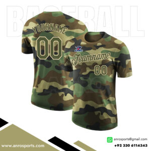 Camouflage Baseball Crew Neck Jersey