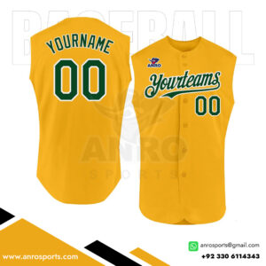 Sleeveless Full Button Custom Baseball Jersey