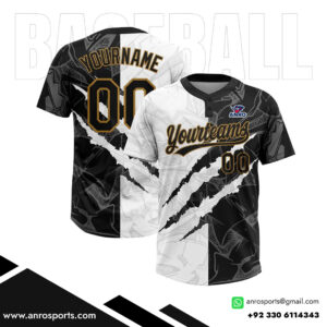 White And Black Baseball 2 Button Jersey