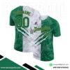 White And Green Baseball Crew Neck Jersey