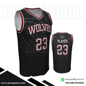 Black V-Neck Jersey Basketball​