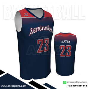 Blue And Red V-Neck Jersey Basketball​