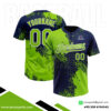 Green And Blue Baseball 2 Button Jersey