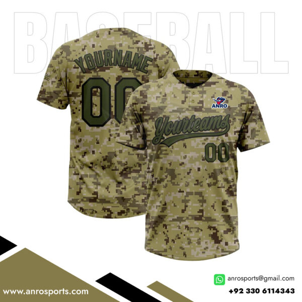 2 Button Camo Baseball Jerseys
