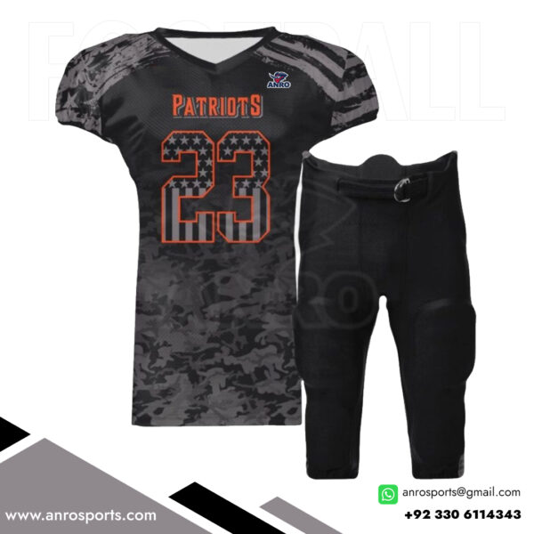 Black American Football Uniform